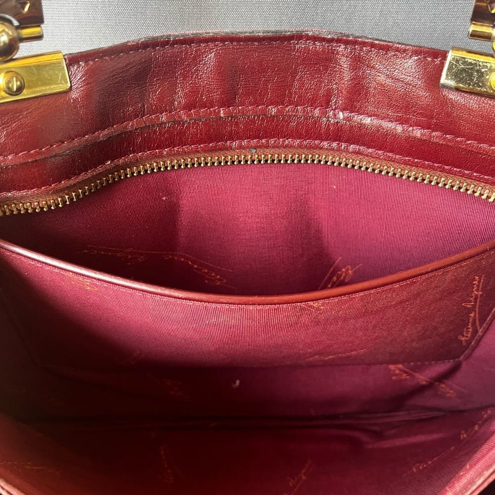 Vintage Etieene Aigner Oxblood Red Leather Handbag - Picture 8 of 11